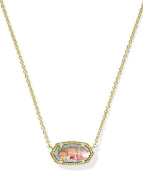 Elisa Gold Pendant Necklace in Dichroic Glass